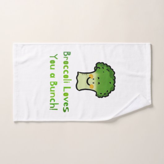 Schattigee Broccoli Pun Cartoon Design Bad Handdoek (Handdoek)
