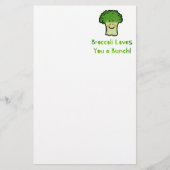 Schattigee Broccoli Pun Cartoon Design Briefpapier (Voorkant)