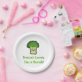 Schattigee Broccoli Pun Cartoon Design Papieren Bordje (Feest)