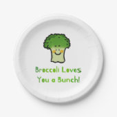 Schattigee Broccoli Pun Cartoon Design Papieren Bordje (Voorkant)