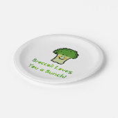 Schattigee Broccoli Pun Cartoon Design Papieren Bordje (Gekanteld)