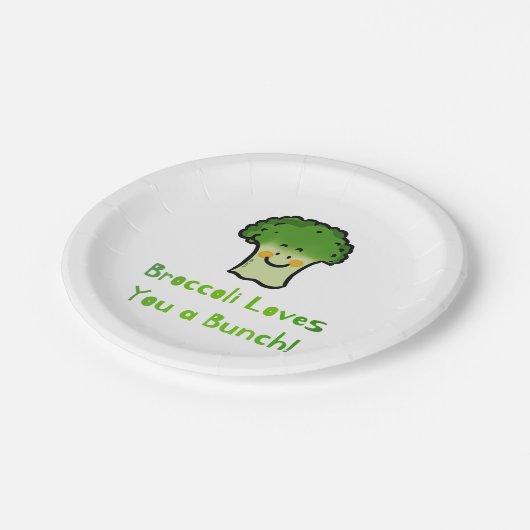 Schattigee Broccoli Pun Cartoon Design Papieren Bordje (Gekanteld)