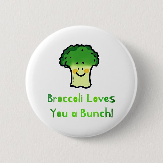 Schattigee Broccoli Pun Cartoon Design Ronde Button 5,7 Cm (Voorkant)