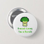 Schattigee Broccoli Pun Cartoon Design Ronde Button 5,7 Cm (Voorkant /achterkant)