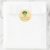 Schattigee Broccoli Pun Cartoon Design Ronde Sticker (Tas)