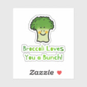 Schattigee Broccoli Pun Cartoon Design Sticker (Vel)