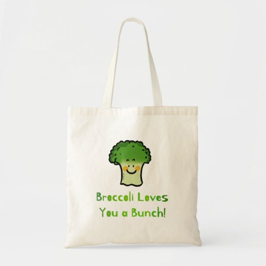 Schattigee Broccoli Pun Cartoon Design Tote Bag (Voorkant)
