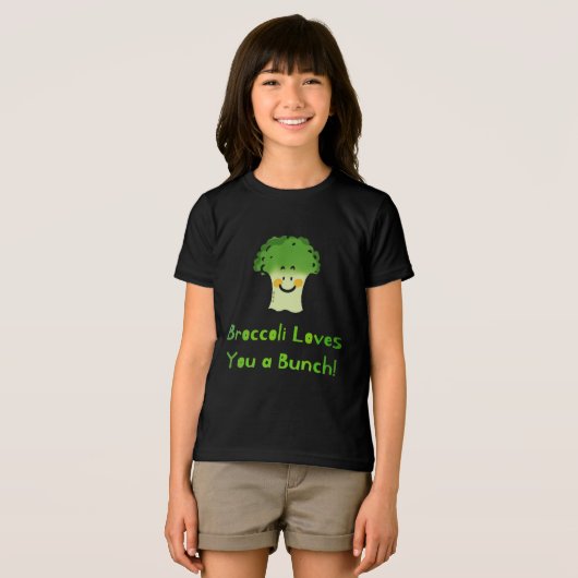 Schattigee Broccoli Pun Cartoon Design Tri-Blend Shirt (Voorkant volledig)