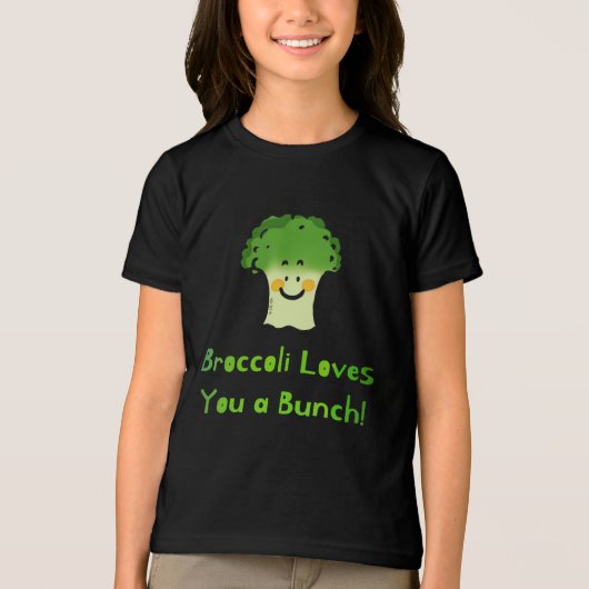 Schattigee Broccoli Pun Cartoon Design Tri-Blend Shirt (Voorkant)