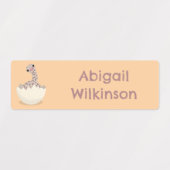 Schattigee broedende baby struisvogel cartoon gepe labels (Design 2)