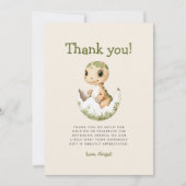 Schattigee broedende dinosaurus Baby shower dank u Kaart (Voorkant)