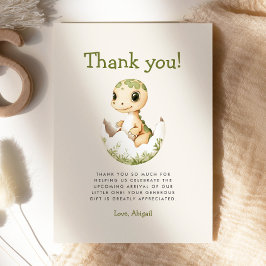 Schattigee broedende dinosaurus Baby shower dank u Kaart