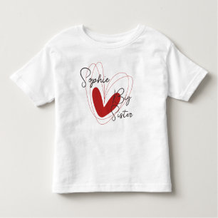 Schattigee broers en zussen Groot zuster hart naam Kinder Shirts