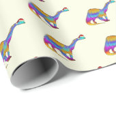 Schattigee Brontosaurus Dinosaurus Kerstmis Cadeaupapier (Rol Hoek)