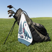 Schattigee Brontosaurus Kerst Golf Handdoek (Groen)