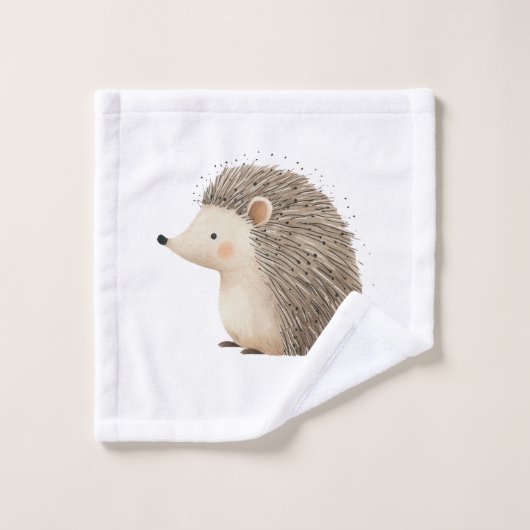 Schattigee Brown Cream Hedgehogs Bad Handdoek (Wasdoekje)