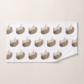 Schattigee Brown Cream Hedgehogs Bad Handdoek (Handdoek)