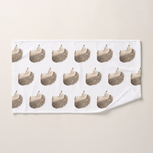 Schattigee Brown Cream Hedgehogs Bad Handdoek (Handdoek)