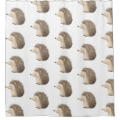 Schattigee Brown Cream Hedgehogs Douchegordijn (Voorkant)