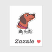 Schattigee Brown Dog Sticker | "My Bestie" handges (Vel)