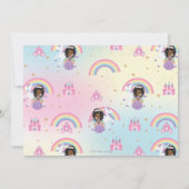Schattigee Brown Princess Rainbow Unicorn Verjaard Bedankkaart (Achterkant)