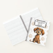 Schattigee Brown Storybook Puppy op Paws Print Jou Notitieboek (Binnen)