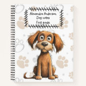 Schattigee Brown Storybook Puppy op Paws Print Jou Notitieboek (Voorkant)