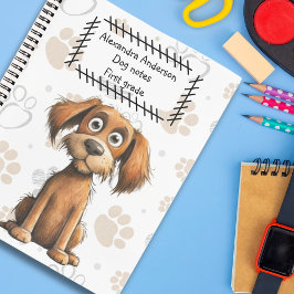 Schattigee Brown Storybook Puppy op Paws Print Jou Notitieboek