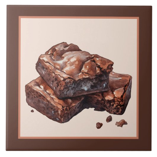 Schattigee brownie bakkerij business home crafting tegeltje (Voorkant)