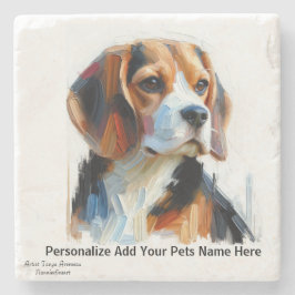 Schattigee Browns Beagle / PERSONALISEREN Stone On Stenen Onderzetter
