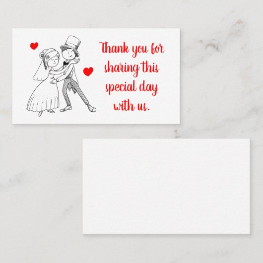 Schattigee bruid bruidegom Cartoon rode bruiloft d Plaatskaartje (Voorkant / Achterkant)