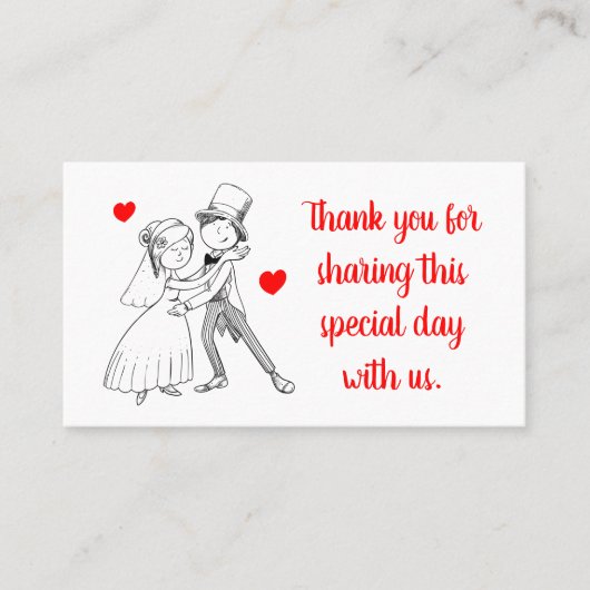 Schattigee bruid bruidegom Cartoon rode bruiloft d Plaatskaartje (Voorkant)