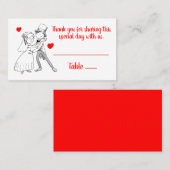 Schattigee bruid bruidegom Cartoon rood wit bruilo Plaatskaartje (Voorkant / Achterkant)