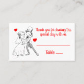 Schattigee bruid bruidegom Cartoon rood wit bruilo Plaatskaartje (Voorkant)