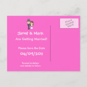 Schattigee bruid & bruidegom Sla de datum Aankondigingskaart (Achterkant)