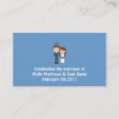 Schattigee bruid & bruidegom wintersneeuwvlok zitk plaatskaartje (Achterkant)