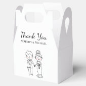 Schattigee bruid bruidegom zwart wit bruiloft dank bedankdoosjes (Geopend)