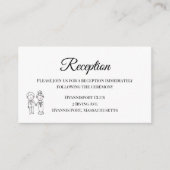 Schattigee bruid bruidegom zwart wit bruiloft rece informatiekaartje (Voorkant)