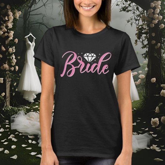 Schattigee bruid bruiloft woord kunst t-shirt