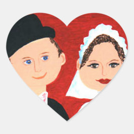 Schattigee bruid en bruidegom bruiloft hart Sticke Hart Sticker