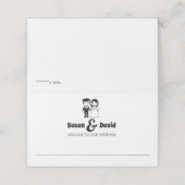 Schattigee bruid en bruidegom bruiloft plaats kaar plaatskaartje (Buitenkant ongevouwen)