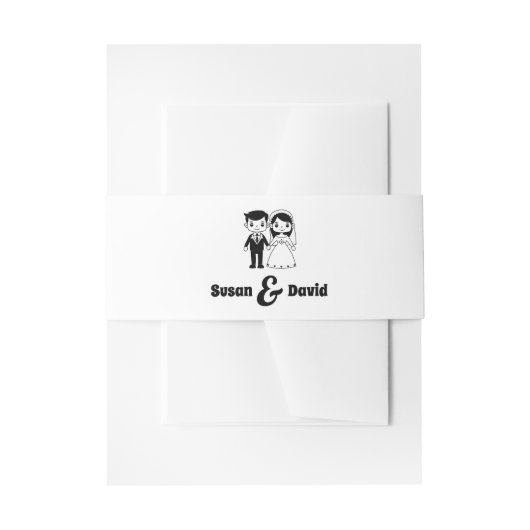 Schattigee bruid en bruidegom bruiloft uitnodiging uitnodigingen wikkel (Voorkant Voorbeeld)