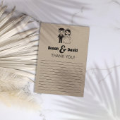 Schattigee bruid en bruidegom dank u kaart