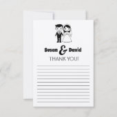 Schattigee bruid en bruidegom dank u kaart (Voorkant)