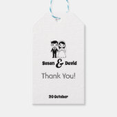 Schattigee bruid en bruidegom huwelijksgunst Gift  Cadeaulabel (Voorkant)