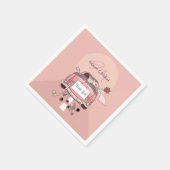 Schattigee bruid en bruidegom roze uitje auto servet (Hoek)