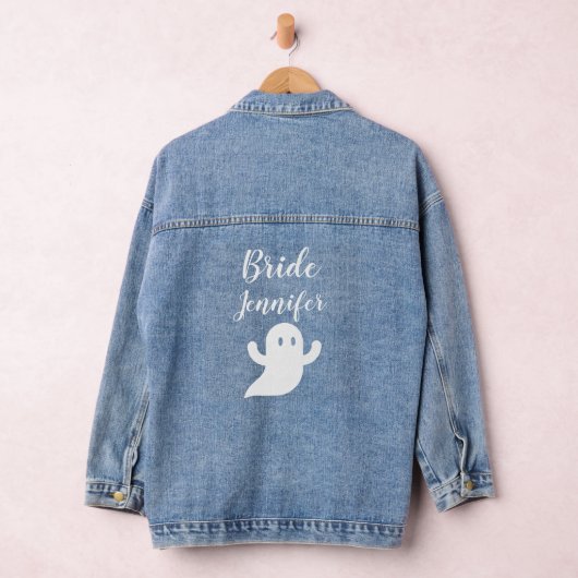 Schattigee bruid Halloween Ghost Wedding Bachelore Denim Jacket (Hangar)