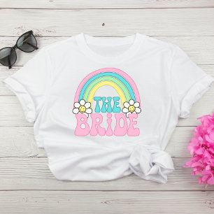 Schattigee bruid Retro Hippie Bachelorette Party T-shirt