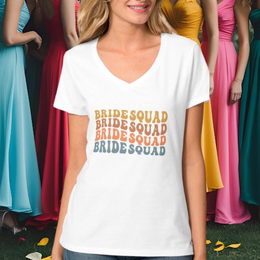Schattigee bruid squad woord art bruiloft t-shirt
