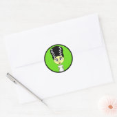 Schattigee bruid van Frankenstein Ronde Sticker (Envelop)